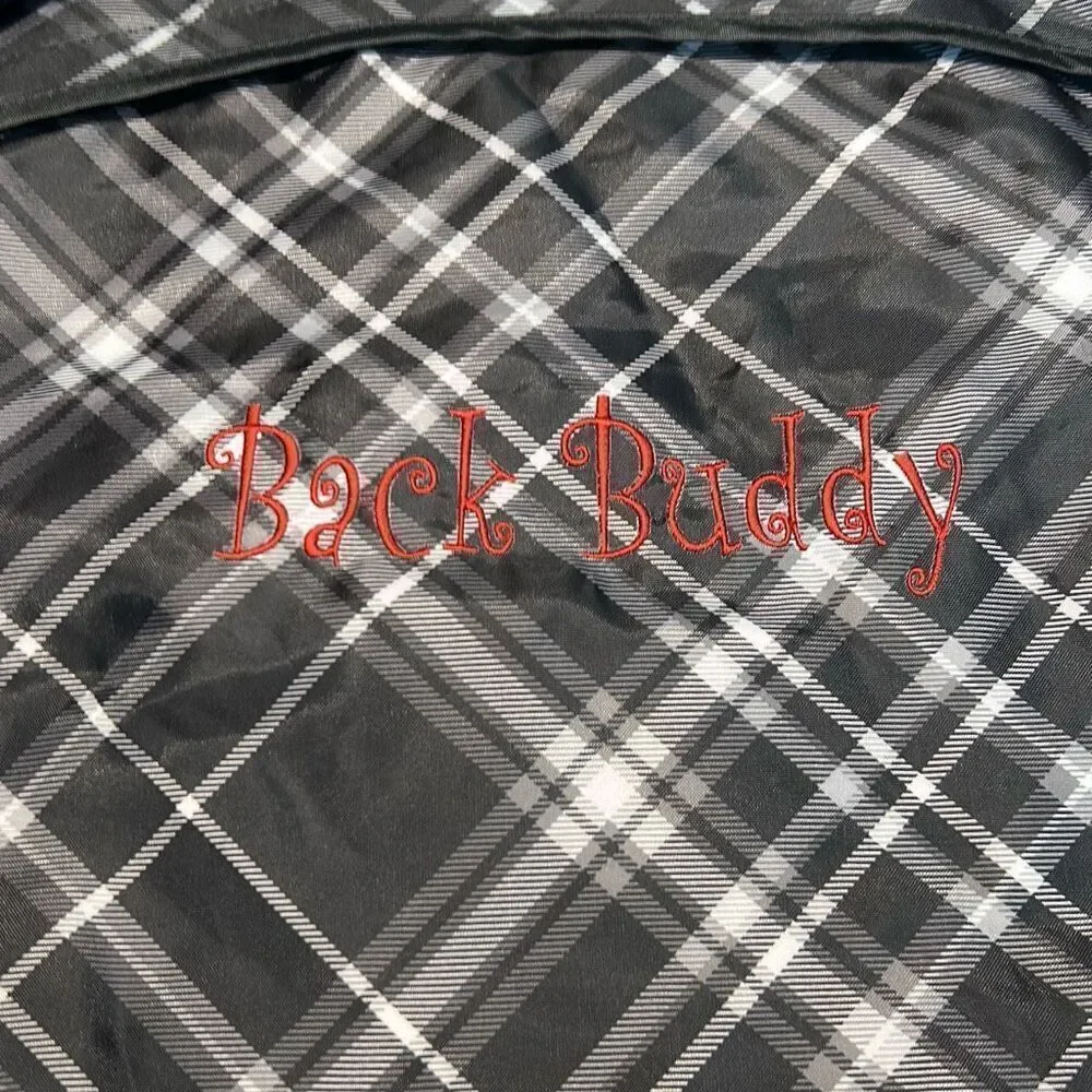 thirty-one Cinch Sack Bag Backpack Black Plaid 